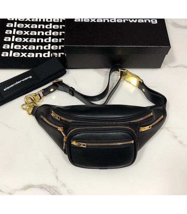 Alexander Wang Attica Fanny Pack Black Original Lambskin Golden Metal 32cm Belt Bag