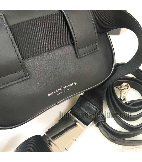 Alexander Wang Attica Logo Printed Black Original Lambskin Leather 16cm Camera Belt Bag-6