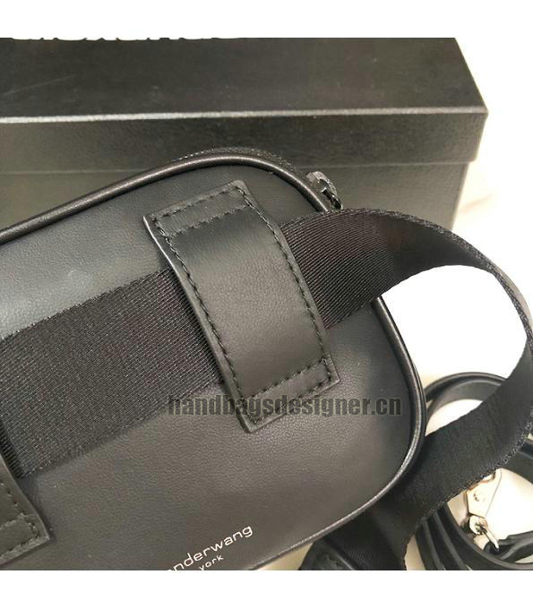 Alexander Wang Attica Logo Printed Black Original Lambskin Leather 16cm Camera Belt Bag-7