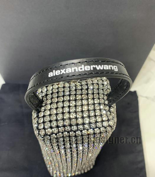 Alexander Wang Black Original Real Leather Rhinestone Tote Bag-1