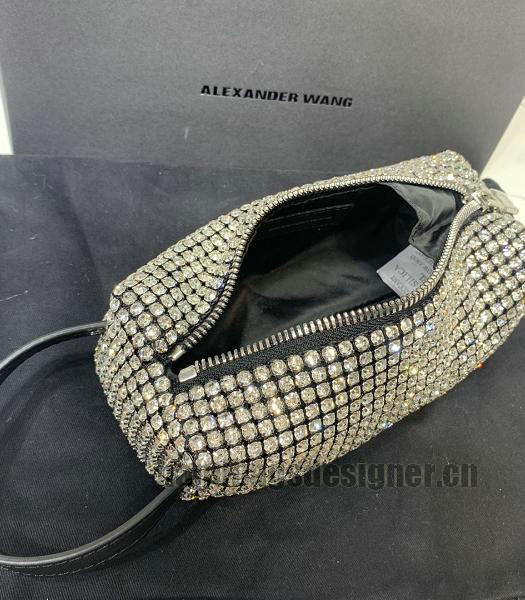 Alexander Wang Black Original Real Leather Rhinestone Tote Bag-3