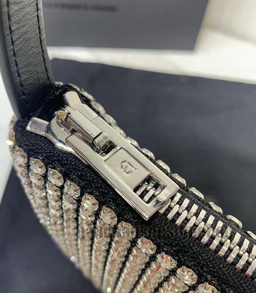 Alexander Wang Chain Mesh Black Original Real Leather Rhinestone Handbag-3