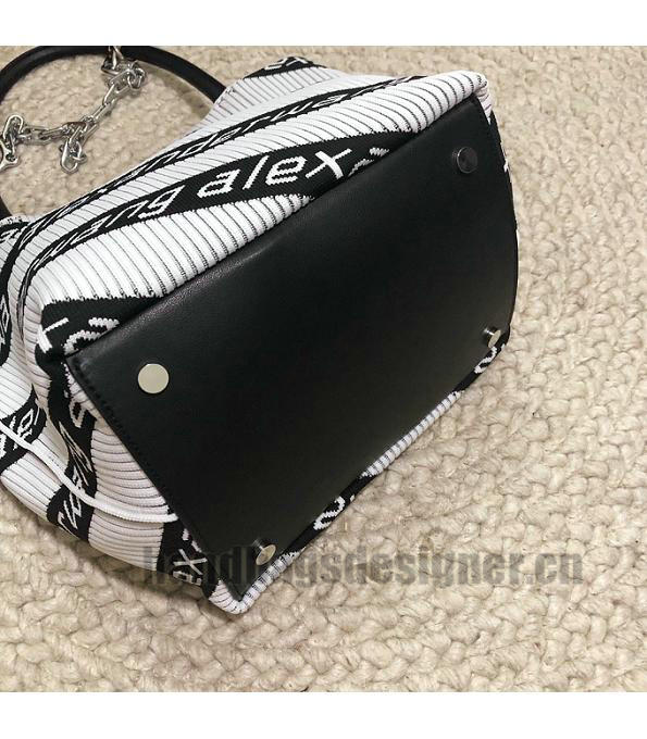 Alexander Wang Roxy White Original Jacquard Fabric Small Tote Bag-7