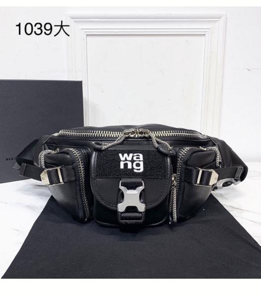 Alexander Wang Tactics Letter Black Original Leather Medium Belt Bag