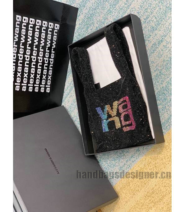 Alexander Wang Wangloc Black Original Lambskin Leather Diamond Mini Shopping Tote Bag-4