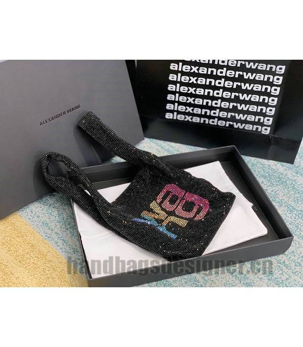Alexander Wang Wangloc Black Original Lambskin Leather Diamond Mini Shopping Tote Bag-7