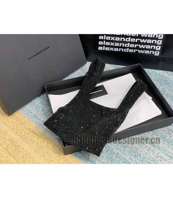 Alexander Wang Wangloc Black Original Lambskin Leather Diamond Mini Shopping Tote Bag-6