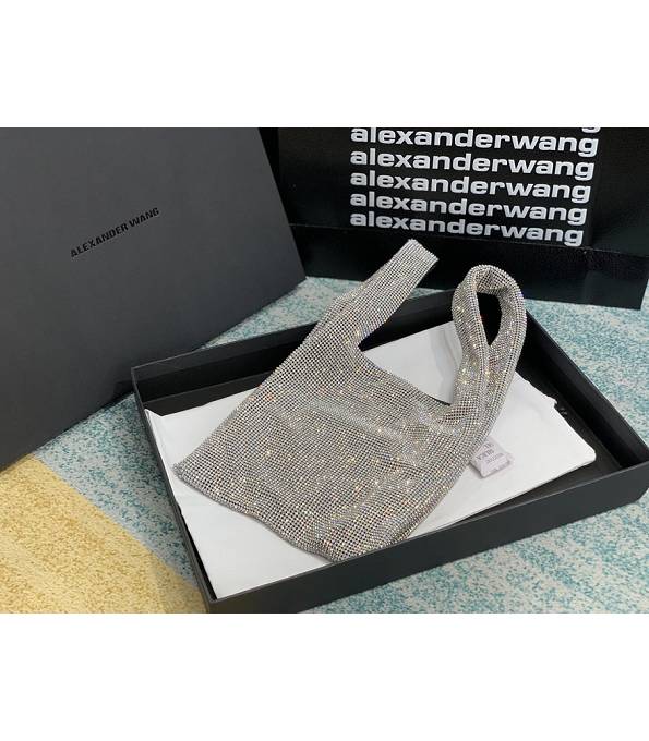 Alexander Wang Wangloc Gey Original Lambskin Leather Diamond Mini Shopping Tote Bag-8