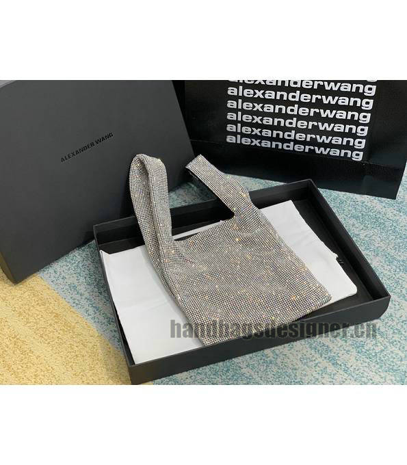 Alexander Wang Wangloc Gey Original Lambskin Leather Diamond Mini Shopping Tote Bag-4