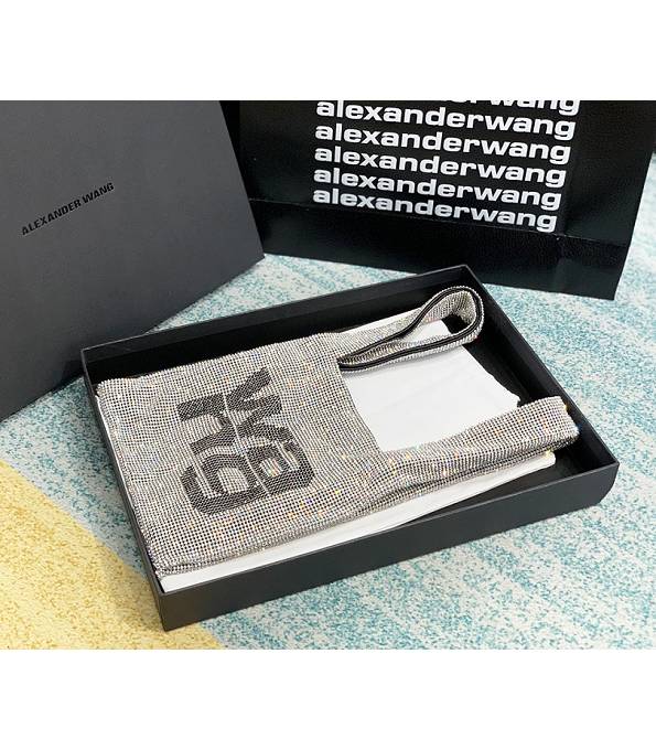 Alexander Wang Wangloc Gey Original Lambskin Leather Diamond Mini Shopping Tote Bag