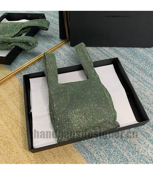 Alexander Wang Wangloc Green Original Lambskin Leather Diamond Mini Shopping Tote Bag-7