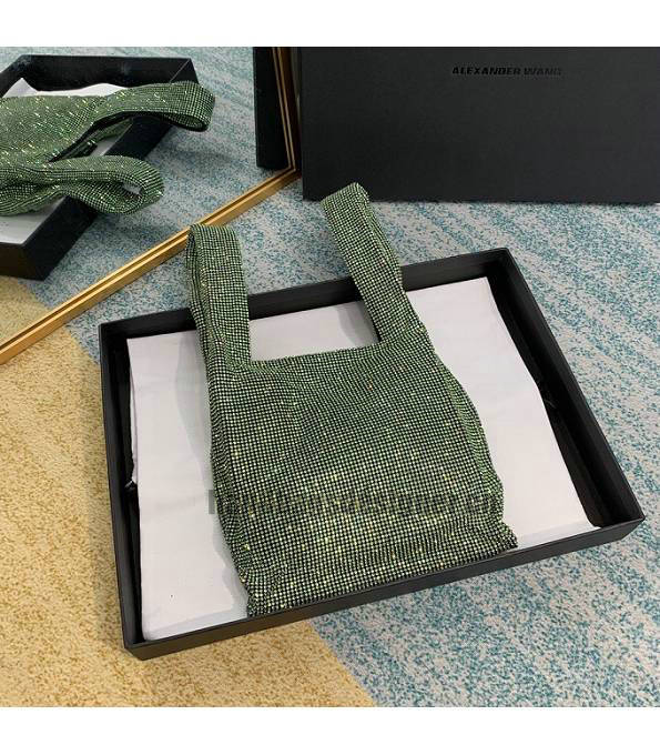 Alexander Wang Wangloc Green Original Lambskin Leather Diamond Mini Shopping Tote Bag-7