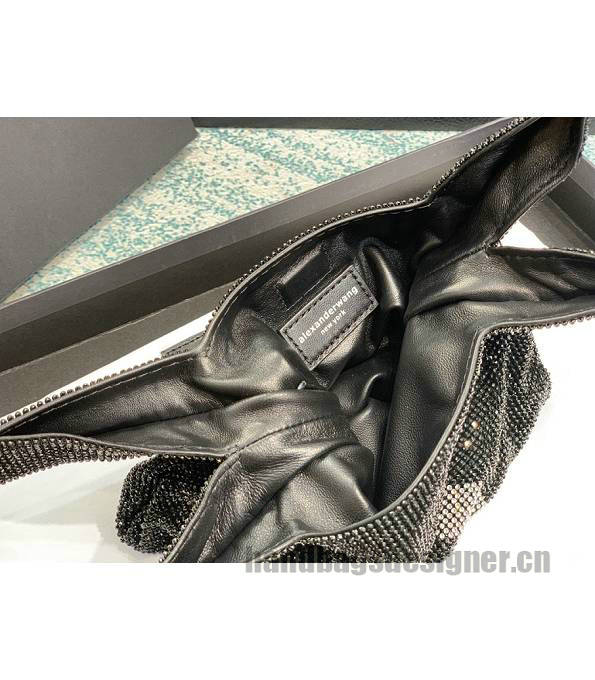 Alexander Wang Wangloc Logo Black Original Lambskin Leather Diamond Mini Shopping Tote Bag-2