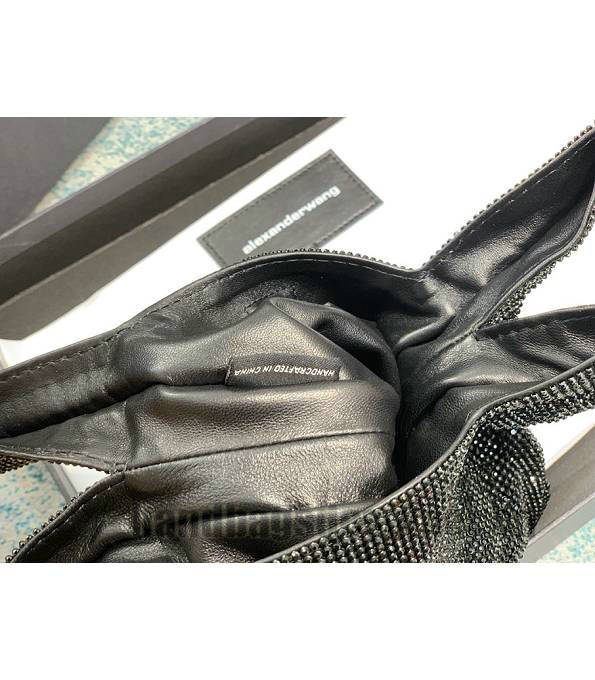 Alexander Wang Wangloc Logo Black Original Lambskin Leather Diamond Mini Shopping Tote Bag-5