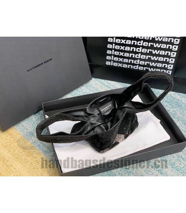 Alexander Wang Wangloc Logo Black Original Lambskin Leather Diamond Mini Shopping Tote Bag-7