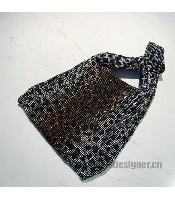 Alexander Wang Wangloc Rhinestone Mesh Black Original Lambskin Leather Mini Shopping Tote Bag-2