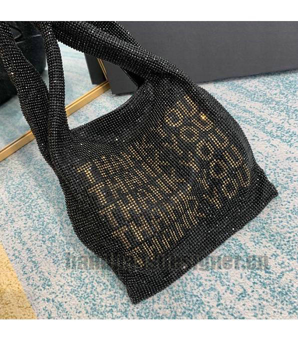 Alexander Wang Wangloc Thank You Black Original Lambskin Leather Diamond Mini Shopping Tote Bag-5