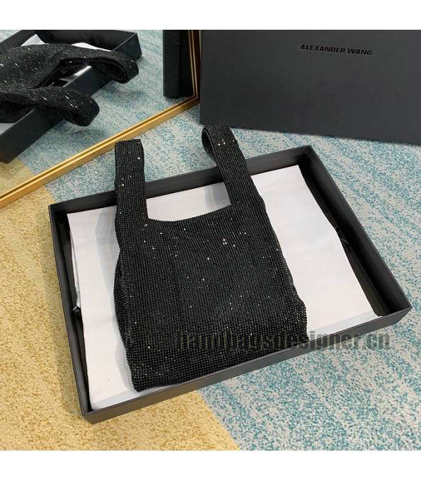 Alexander Wang Wangloc Thank You Black Original Lambskin Leather Diamond Mini Shopping Tote Bag-1