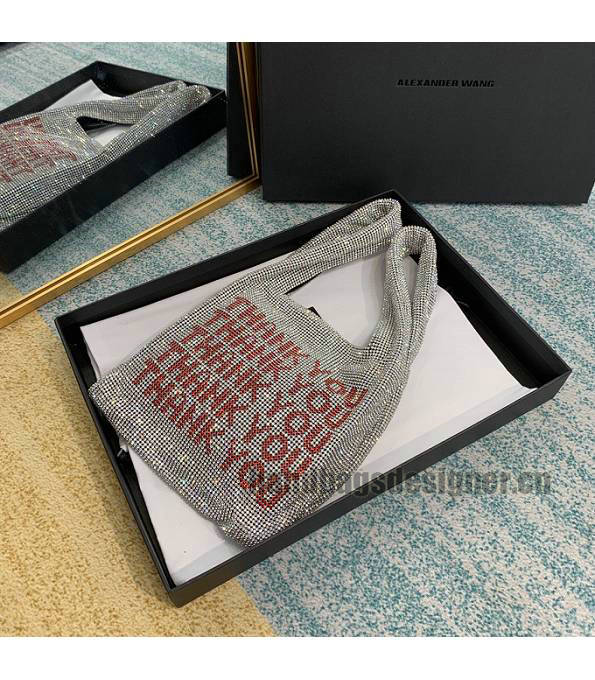 Alexander Wang Wangloc Thank You Gey Original Lambskin Leather Diamond Mini Shopping Tote Bag-4