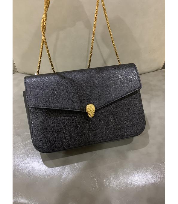 Alexander Wang X Bvlgari Black Original Calfskin Leather Golden Chain 25cm Shoulder Bag-1