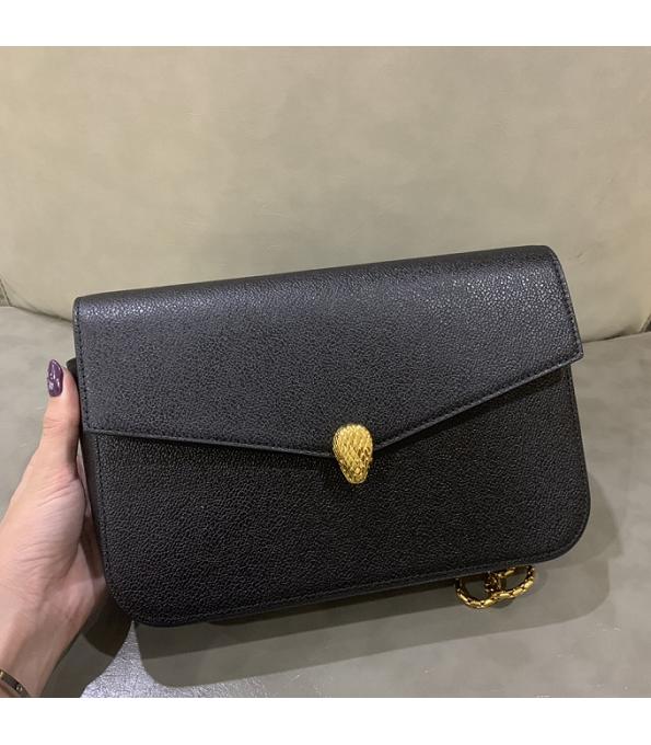 Alexander Wang X Bvlgari Black Original Calfskin Leather Golden Chain 25cm Shoulder Bag-2