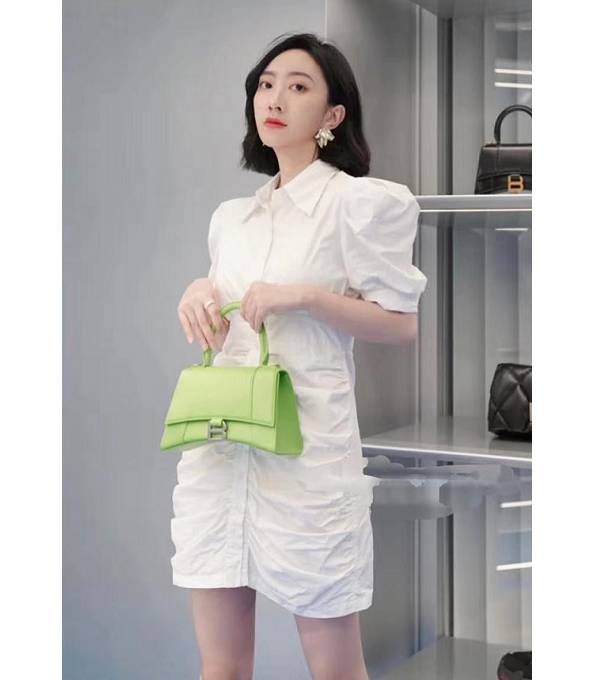 Balenciaga Apple Green Original Litchi Veins Leather 23cm Hourglass Bag