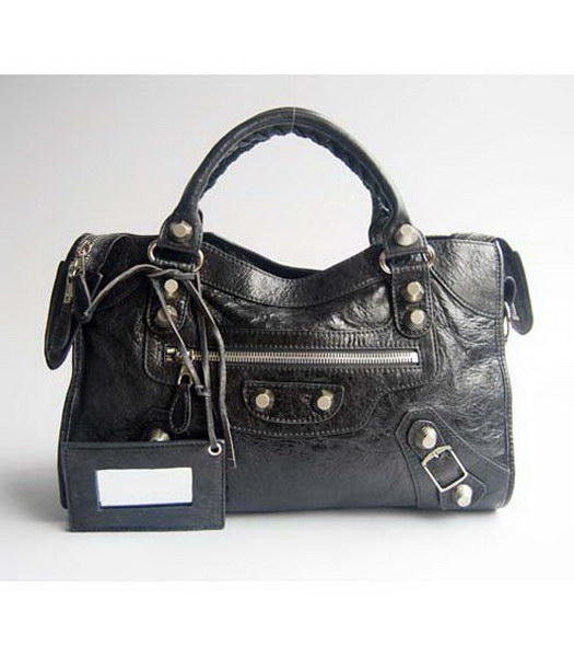 Balenciaga Black Lambskin Leather Handbag