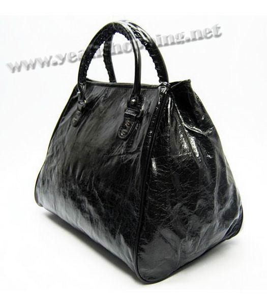 Balenciaga Black Leather Handbag-Black Small Nail-2