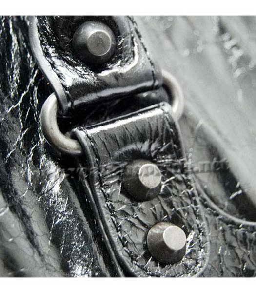 Balenciaga Black Leather Handbag-Black Small Nail-4