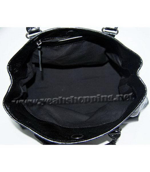 Balenciaga Black Leather Handbag-Black Small Nail-6