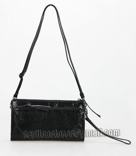 Balenciaga Black Leather Small Shoulder Evening Bag With Small Nails-3