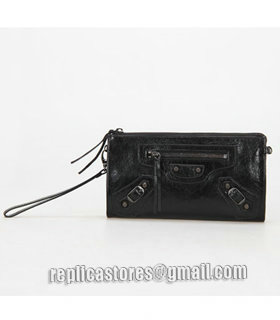 Balenciaga Black Leather Small Shoulder Evening Bag With Small Nails-4