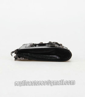 Balenciaga Black Leather Small Shoulder Evening Bag With Small Nails-6