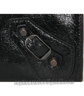 Balenciaga Black Leather Small Shoulder Evening Bag With Small Nails-7
