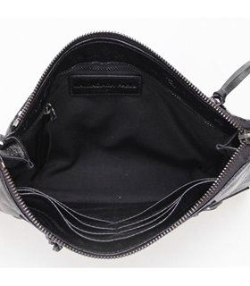 Balenciaga Black Leather Small Shoulder Evening Bag With Small Nails-9