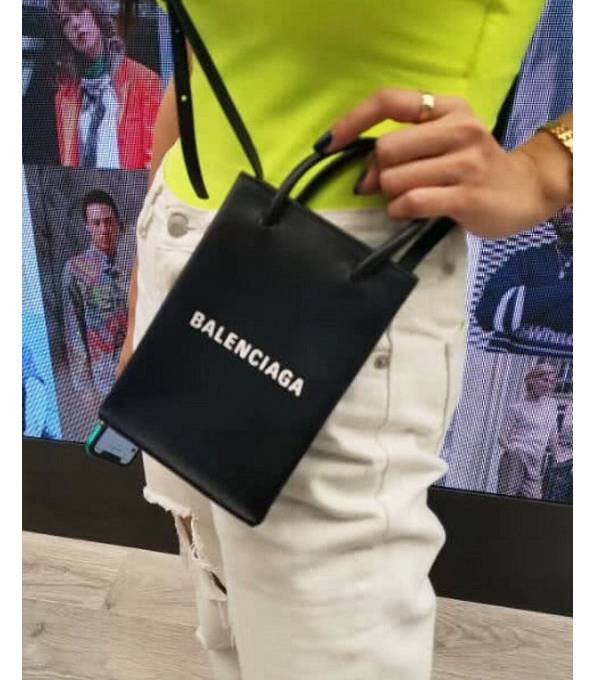 Balenciaga Black Original Calfskin Leather XXS Shopping Tote Bag