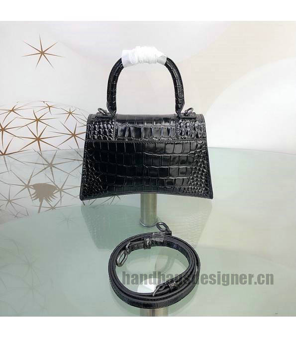 Balenciaga Black Original Croc Veins Calfakin Leather 23cm Hourglass Bag-2