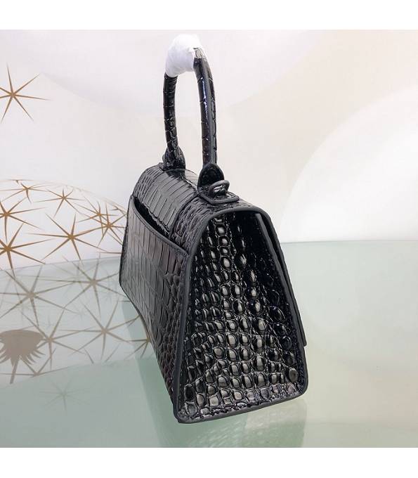 Balenciaga Black Original Croc Veins Calfakin Leather 23cm Hourglass Bag-3