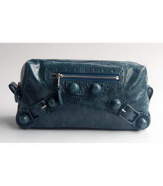 Balenciaga Blue Genuine Leather Small Handbag