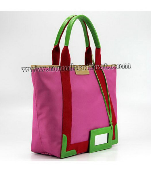 Balenciaga Canvas Tote Bag with Leather Lining in Fuchsia-1