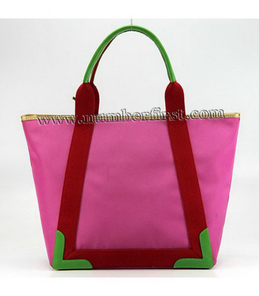 Balenciaga Canvas Tote Bag with Leather Lining in Fuchsia-2