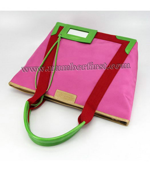 Balenciaga Canvas Tote Bag with Leather Lining in Fuchsia-4