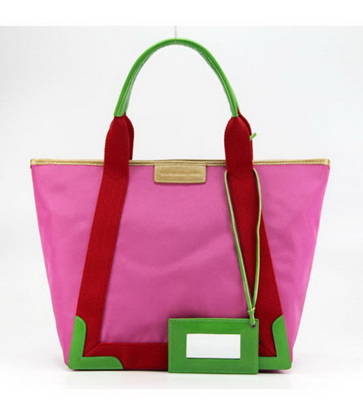 Balenciaga Canvas Tote Bag with Leather Lining in Fuchsia