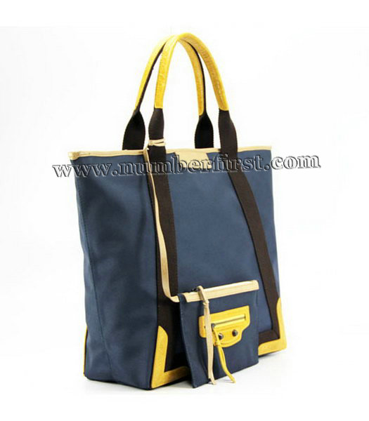 Balenciaga Canvas Tote Bag with Leather Lining in Sapphire Blue-1