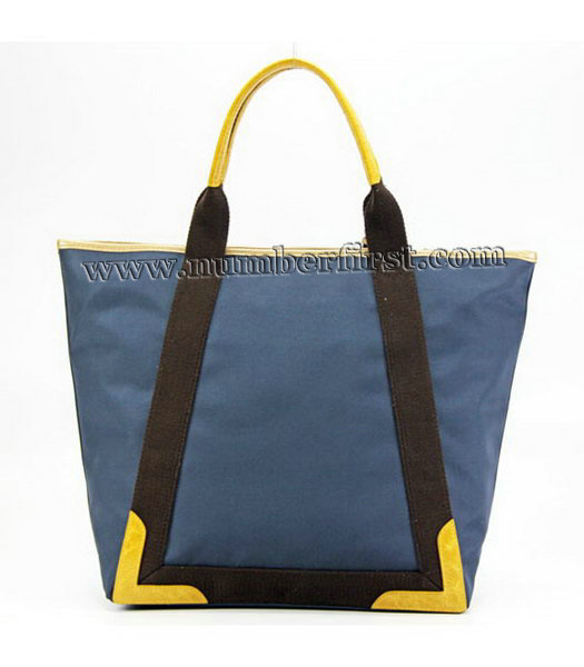 Balenciaga Canvas Tote Bag with Leather Lining in Sapphire Blue-2