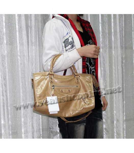 Balenciaga City Bag in Apricot Oil Leather-6