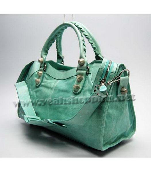 Balenciaga City Bag in Green Leather-2