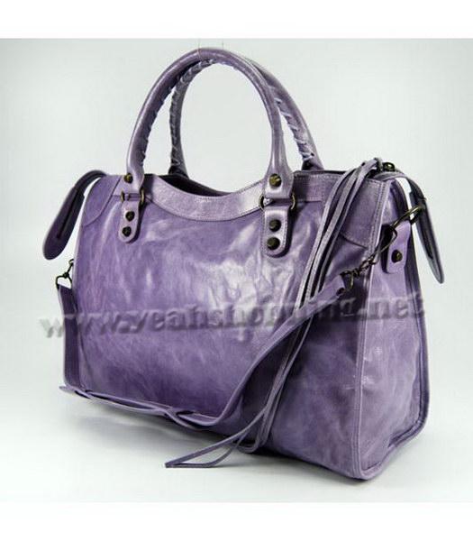 Balenciaga City Bag in Purple Leather-2