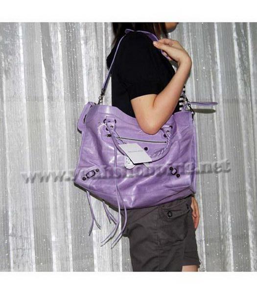 Balenciaga City Bag in Purple Leather-7