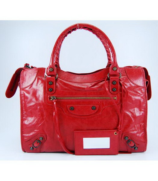 Balenciaga City Bag in Red Leather